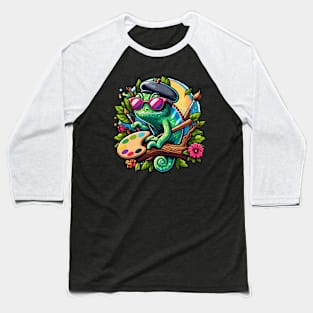 Artistic Camouflage: The Chameleon Sketch Artis Baseball T-Shirt